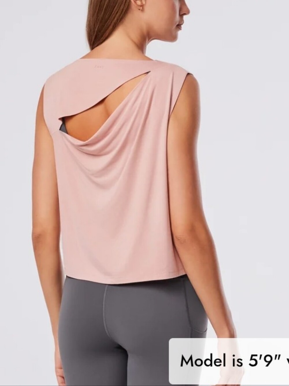 Tavi Sleeveless Draped Back Tank Top - Petal Colour (Soft Pink)